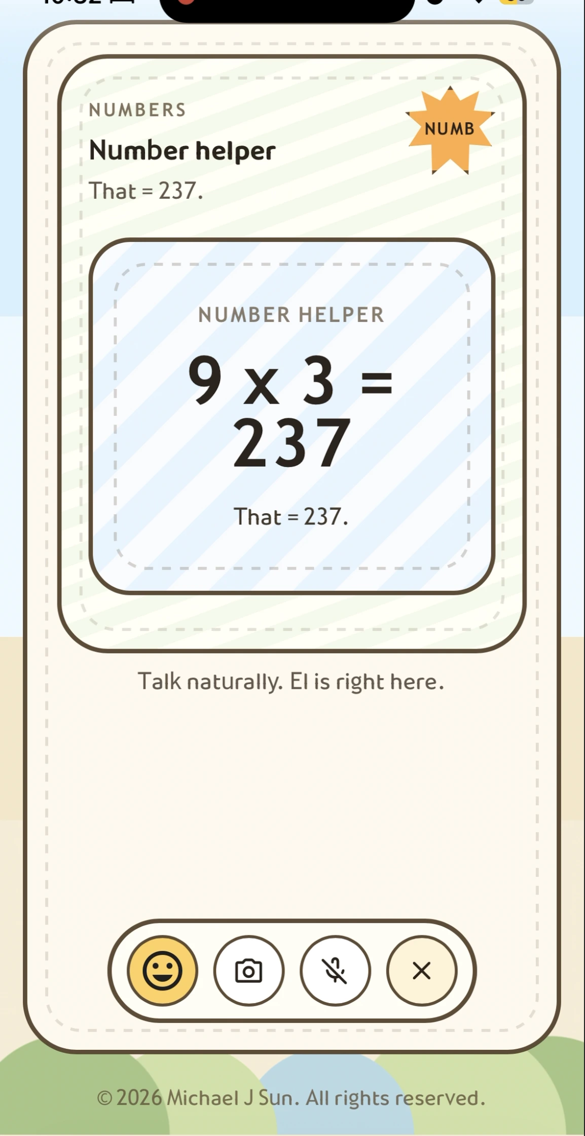 Curious Garden maths support card